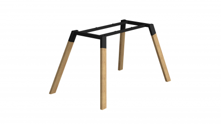 Structuri pentru mese si birouri - Structura pentru masa sau birou HiWood, pentru lungime blat 1400 mm, finisaj negru + stejar natur