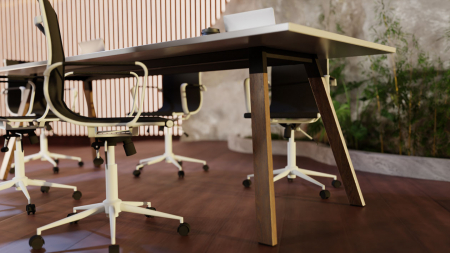Structura pentru masa sau birou HiWood, pentru lungime blat 1600 mm, finisaj negru + stejar natur [4]