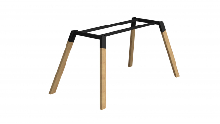 Accesorii mobilier - Structura pentru masa sau birou HiWood, pentru lungime blat 1600 mm, finisaj negru + stejar natur