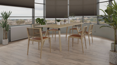 Structura pentru masa sau birou HiWood, pentru lungime blat 1800 mm, finisaj negru + stejar natur [1]