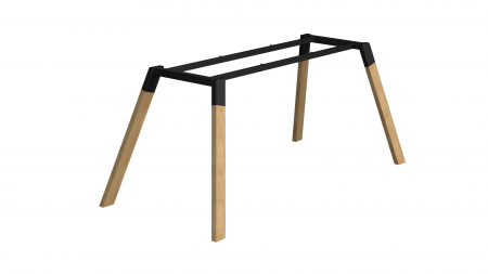 Structuri pentru mese si birouri - Structura pentru masa sau birou HiWood, pentru lungime blat 1800 mm, finisaj negru + stejar natur