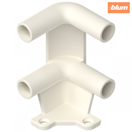Metabox - Blum - Suport de colţ pt poliţă glisantă pentru două bare, finisaj R9001 albcrem ZTU.00Z0