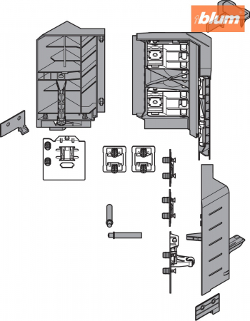 Tandembox Antaro - Blum - SYNCROMOTION set, Înălţime C, finisaj R7037 gri închis Z33C00E0A6