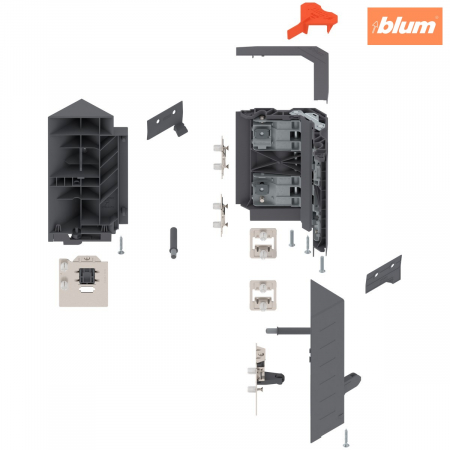 Tandembox Antaro - Blum - SYNCROMOTION set, înălţime D, finisaj R7037 gri închis Z33D00E0A6