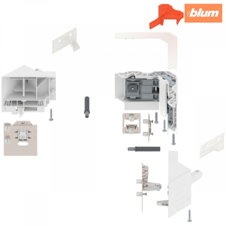 Tandembox Antaro - Blum - SYNCROMOTION set, înălţime M, finisaj în culoare "Seidenweiss" (alb sidefat) Z33M00E0A6