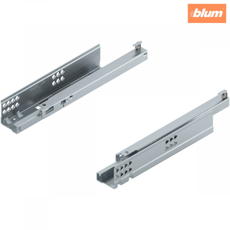 Glisiere - TANDEM BLUMOTION Extragere parţială, Glisare, 30 kg, NL=270 mm, pentru Grosime material placă 17-19 mm, pt cuplaj, stânga/dreapta, finisaj zincat 550F2700B