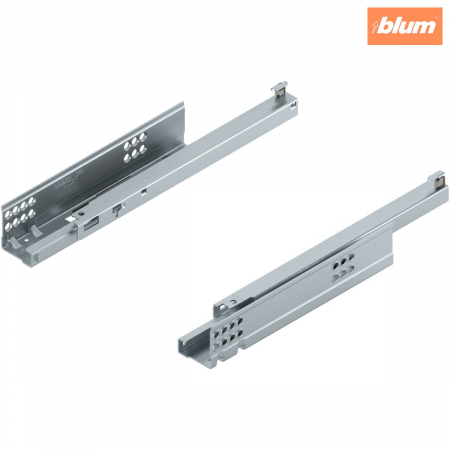 Glisiere - TANDEM BLUMOTION Extragere parţială, Glisare, 30 kg, NL=300 mm, pentru Grosime material placă 17-19 mm, pt cuplaj, stânga/dreapta, finisaj zincat 550F3000B