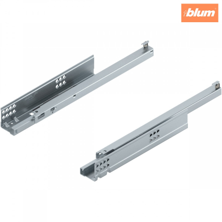 Glisiere - TANDEM BLUMOTION Extragere parţială, Glisare, 30 kg, NL=350 mm, pentru Grosime material placă 17-19 mm, pt cuplaj, stânga/dreapta, finisaj zincat 550F3500B