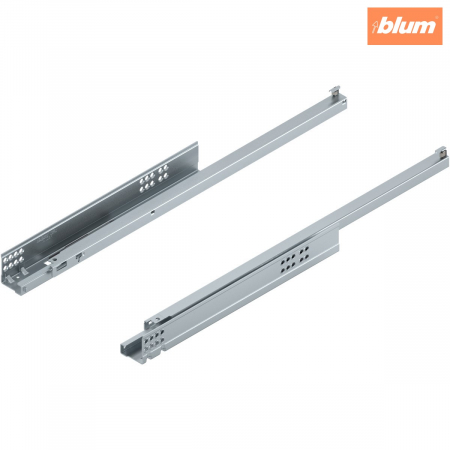 Glisiere - TANDEM BLUMOTION Extragere parţială, Glisare, 30 kg, NL=550 mm, pentru Grosime material placă 17-19 mm, pt cuplaj, stânga/dreapta, finisaj zincat 550F5500B