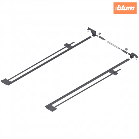 Glisiere - TANDEM Mecanism de stabilizare laterală, NL=750 mm, KB=1400 mm, Extensie totală, pentru grosimea plăcii 11-16 mm, pentru debitat, finisaj R7037 gri închis ZST.750TV
