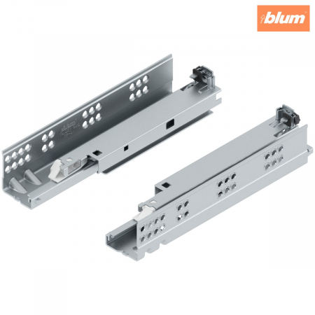 Glisiere - TANDEM TIP-ON Extragere totală, Glisare, 30 kg, NL=250 mm, pentru Grosime material placă 17-19 mm, pt cuplaj, stânga/dreapta, finisaj zincat 560F2500T