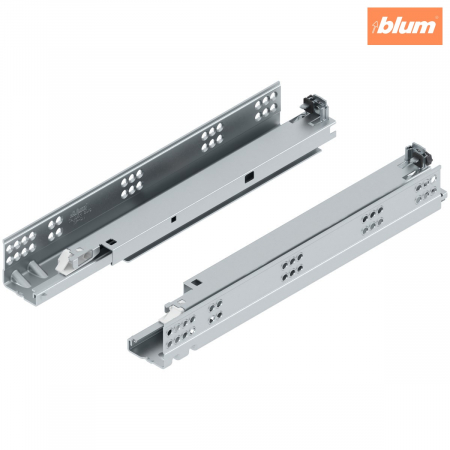 Glisiere - TANDEM TIP-ON Extragere totală, Glisare, 30 kg, NL=350 mm, pentru Grosime material placă 17-19 mm, pt cuplaj, stânga/dreapta, finisaj zincat 560F3500T