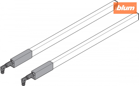 TANDEMBOX Lonjeron (sus), pentru Extragere cu front înalt, NL=400 mm, dreapta+stânga, pentru TANDEMBOX antaro, finisaj în culoare "Seidenweiss" (alb sidefat) ZRG.337RSICRE*R+L [1]