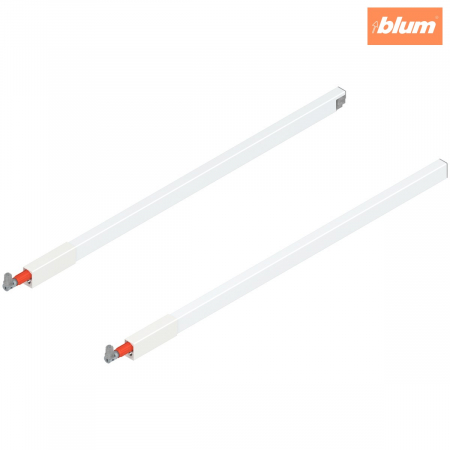 Tandembox Antaro - Blum - TANDEMBOX Lonjeron (sus), pentru Extragere cu front înalt, NL=600 mm, dreapta+stânga, pentru TANDEMBOX antaro, finisaj în culoare "Seidenweiss" (alb sidefat) ZRG.537RSICRE*R+L