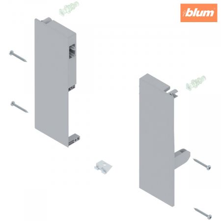 Tandembox Antaro - Blum - TANDEMBOX Suporturi de front, înălţime C, pentru extragere interioară cu 1x lonjeron, dreapta+stânga, pentru TANDEMBOX antaro, finisaj gri-aluminiu ZIF.76C0