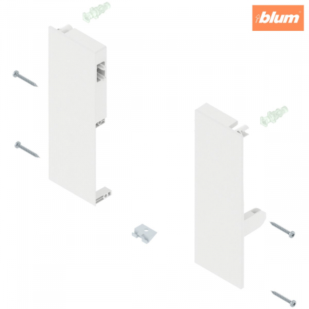 Tandembox Antaro - Blum - TANDEMBOX Suporturi de front, înălţime C, pentru extragere interioară cu 1x lonjeron, dreapta+stânga, pentru TANDEMBOX antaro, finisaj în culoare "Seidenweiss" (alb sidefat) ZIF.76C0