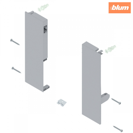Tandembox Antaro - Blum - TANDEMBOX Suporturi de front, înălţime D, pentru extragere interioară cu 1x lonjeron, dreapta+stânga, pentru TANDEMBOX antaro, finisaj gri-aluminiu ZIF.76D0