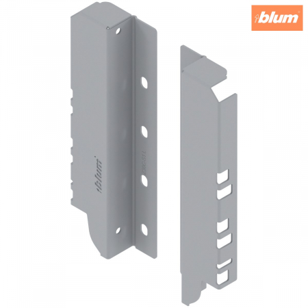 Tandembox Antaro - Blum - TANDEMBOX Suporturi pentru spate de lemn, Înălţime C (192 mm), dreapta+stânga, finisaj R9006 gri aluminiu Z30C000S