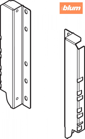 TANDEMBOX Suporturi pentru spate de lemn, Înălţime D (224 mm), pentru Extragere interioară, dreapta+stânga, finisaj R9006 gri aluminiu Z30D000SL [1]