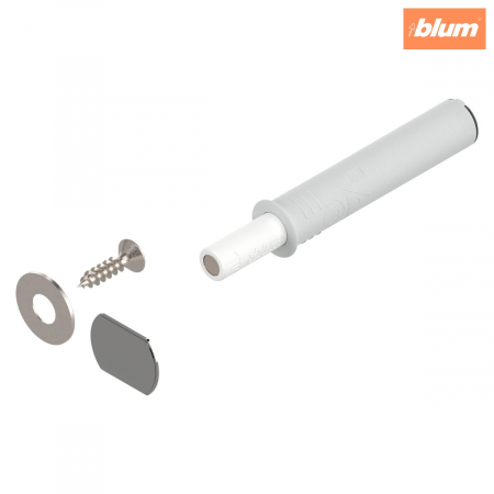 Accesorii balamale - Blum - TIP-ON pentru uşi (set), Versiune scurtă, cu magnet, finisaj în culoare "Seidenweiss" (alb sidefat) 956.1004