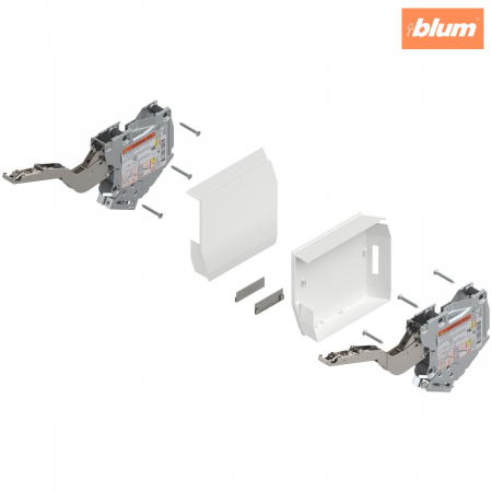 Uşă pivotantă mică AVENTOS HK-S, Mecanism de ridicare (set), LF=220-500 (la 2 buc.), prin înşurubare, finisaj alb-mătase/inox-g 20K2B00.06KRA+ABD [1]