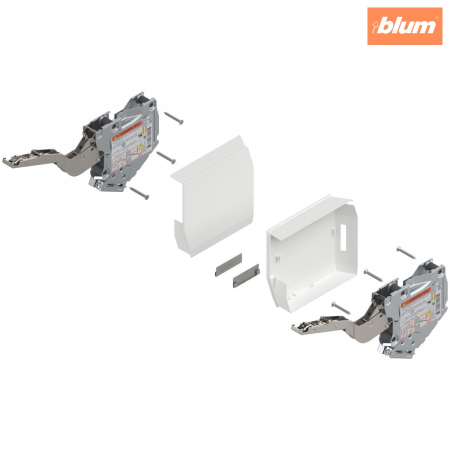 Uşă pivotantă mică AVENTOS HK-S, Mecanism de ridicare (set), LF=400-1000 (la 2 buc.), prin înşurubare, finisaj alb-mătase/inox-g 20K2C00.06KRA+ABD [1]