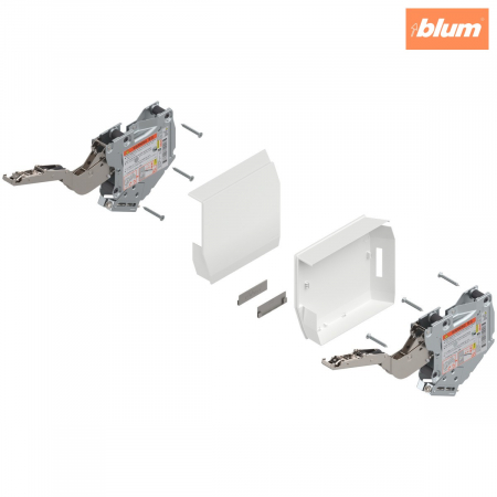 Aventos - Uşă pivotantă mică AVENTOS HK-S, Mecanism de ridicare (set), LF=960-2215 (la 2 buc.), prin înşurubare, pentru TIP-ON, finisaj alb-mătase/inox-g 20K2E00T06KRA+ABD