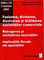 Drept - Fuziunea, divizarea, dizolvarea si lichidarea socitatilor comerciale