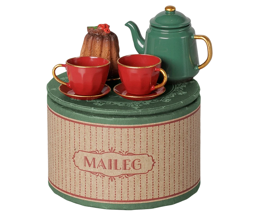 accesorii maileg craciun - Petrecere de ceai de Crăciun, Șoricel - Roșu/Verde [3]