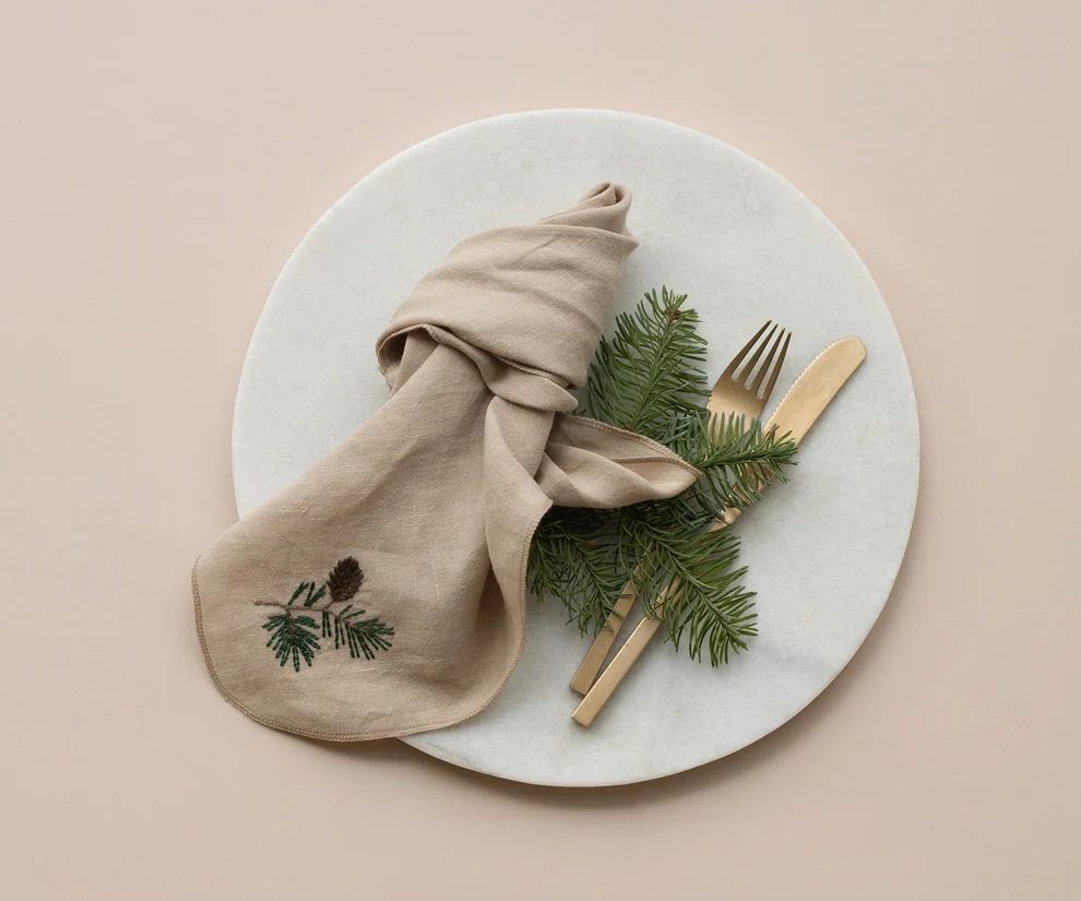 accesorii maileg craciun - Șervețel din material textil - Con de pin [2]
