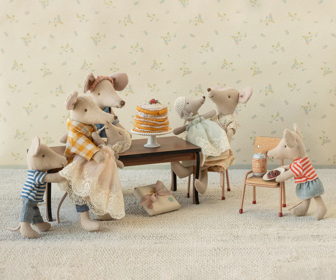 accesorii maileg - jucarie textila - Șoricel în rochie de botez, roz [2]