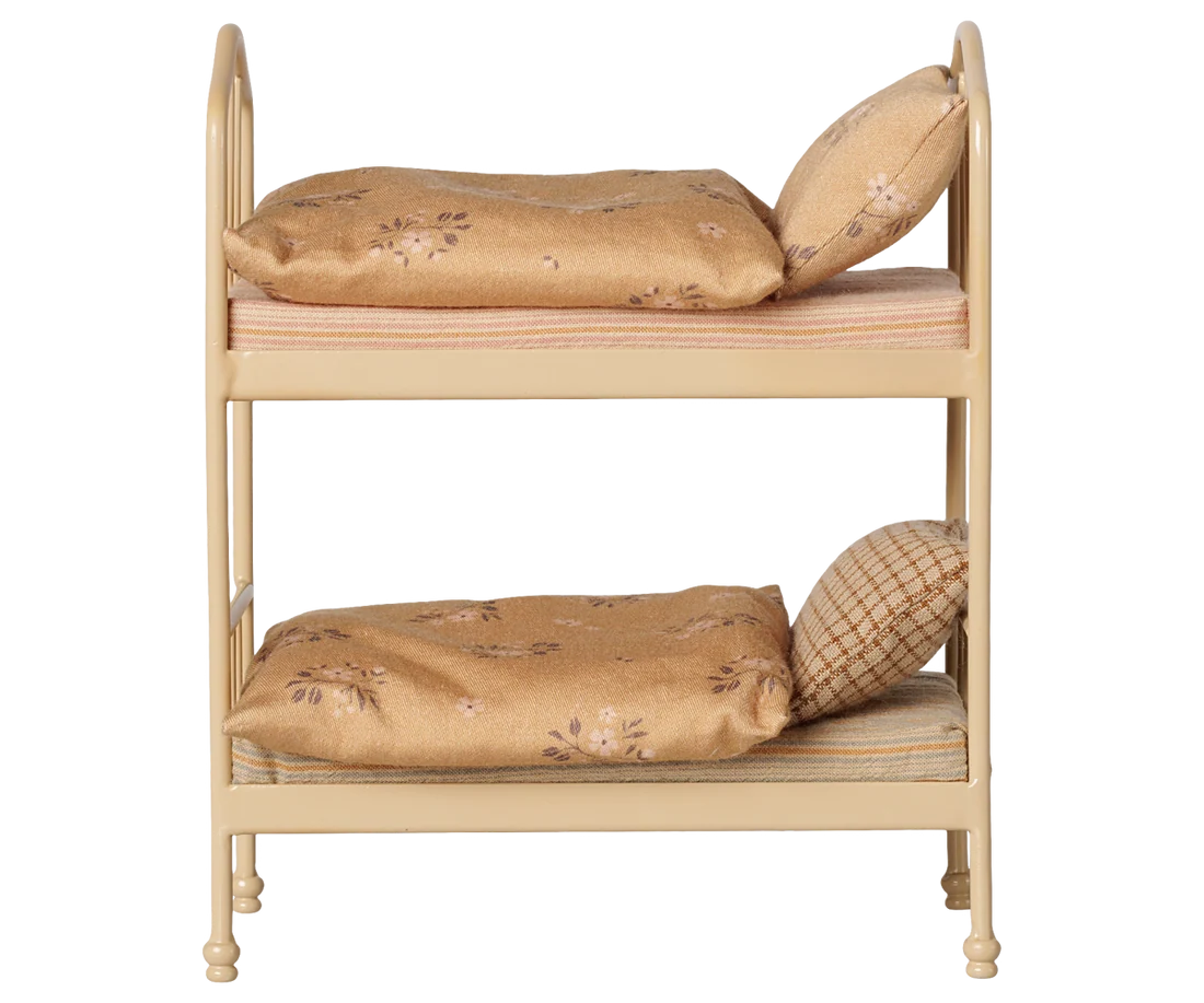 accesorii maileg - Pat supraetajat, Șoarece - Cream -Bunk bed, Mouse - Wheat [3]
