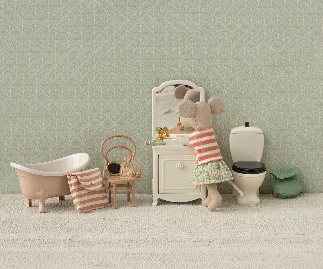 accesorii maileg - Scaun vintage, Șoarece, Pudră  roz [4]