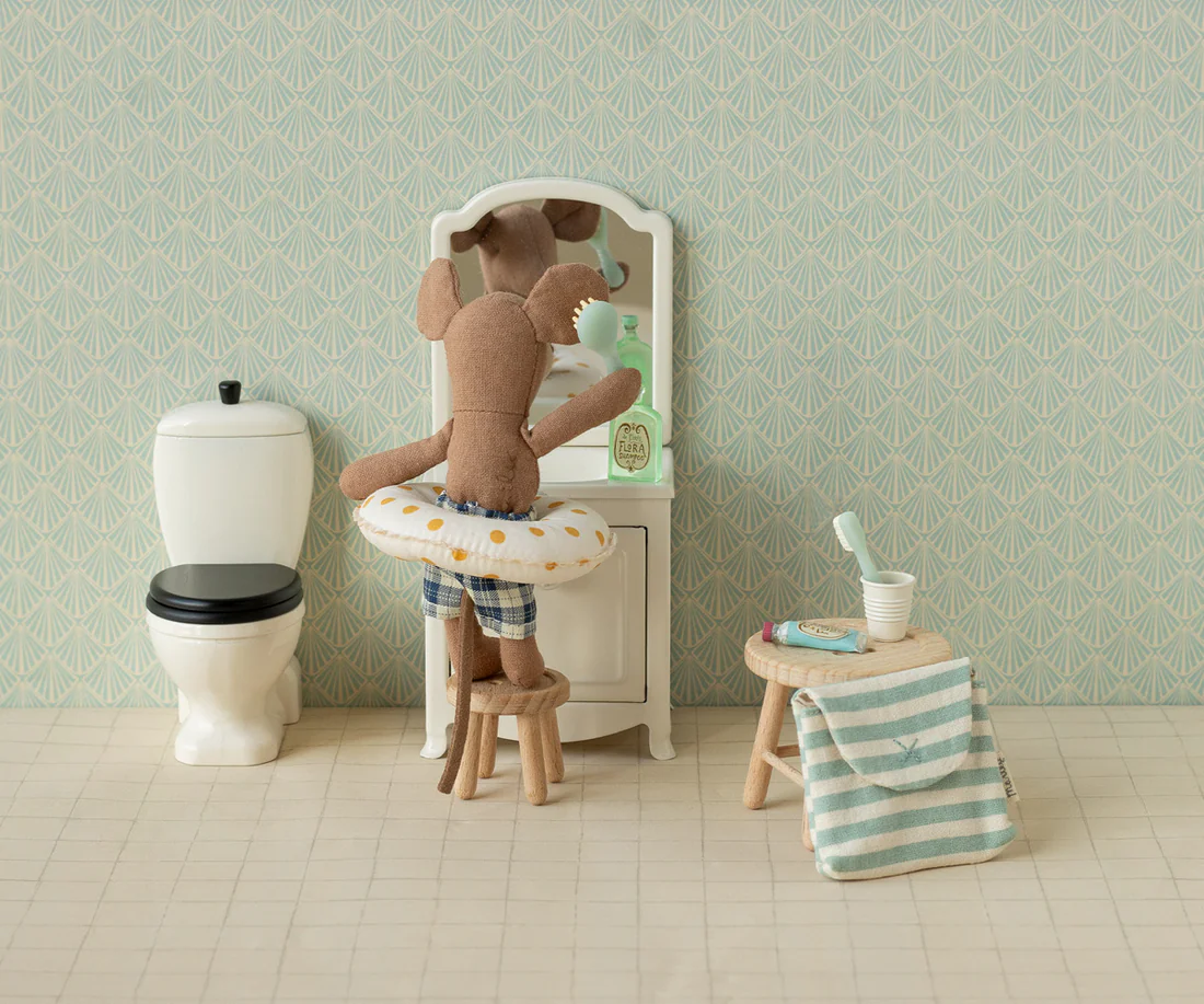 accesorii maileg - Set periuță de dinți, Șoarece - Cu dungi albastre [3]