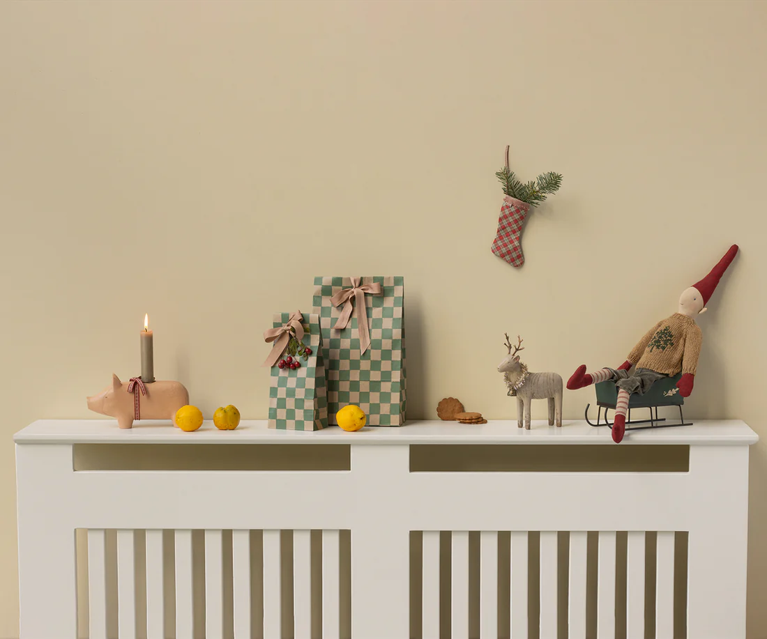 ACCESORII - Ornament  șosete Crraciun , în carouri - Roșu [3]