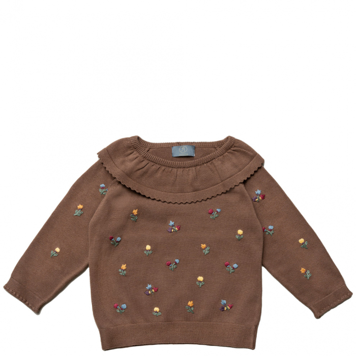 Bluza tricotată, brodată, bumbac organic,Marie, Hanevild [4]