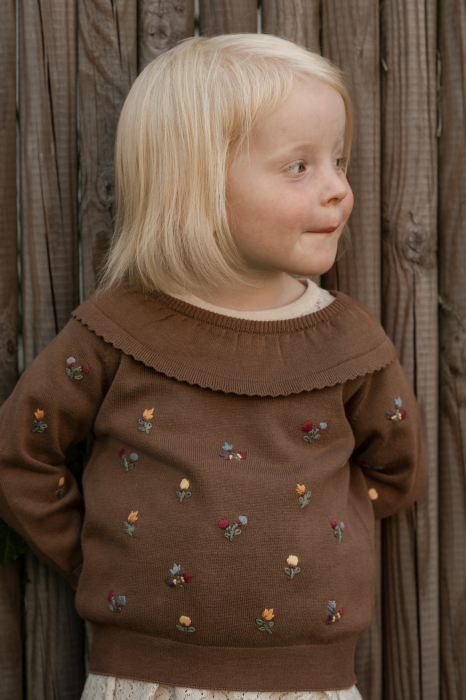 Bluza tricotată, brodată, bumbac organic,Marie, Hanevild [5]