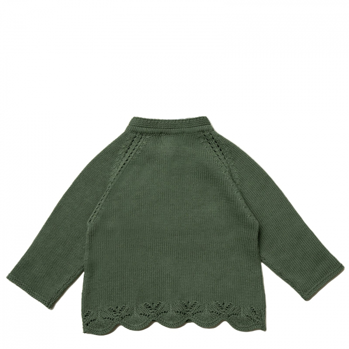 Cardigan Elna, bumbac organic, verde, Hanevild [2]