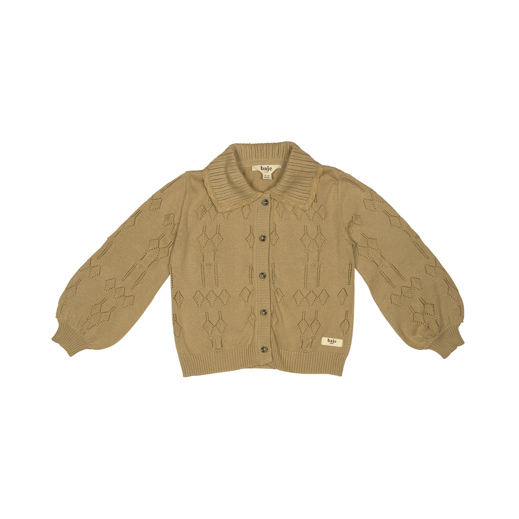 Cardigan Petrie, bumbac organic, culoarea Taupe, Baje [3]