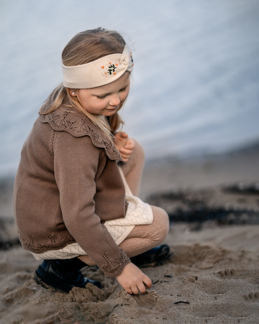 Cardigan tricotat, Ally, bumbac organic, Hanevild [1]
