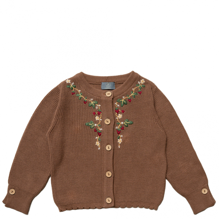 Cardigan tricotat, brodat, bumbac organic, Dagmar, Hanevild [6]