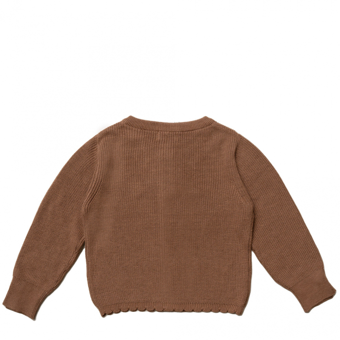 Cardigan tricotat, brodat, bumbac organic, Dagmar, Hanevild [7]