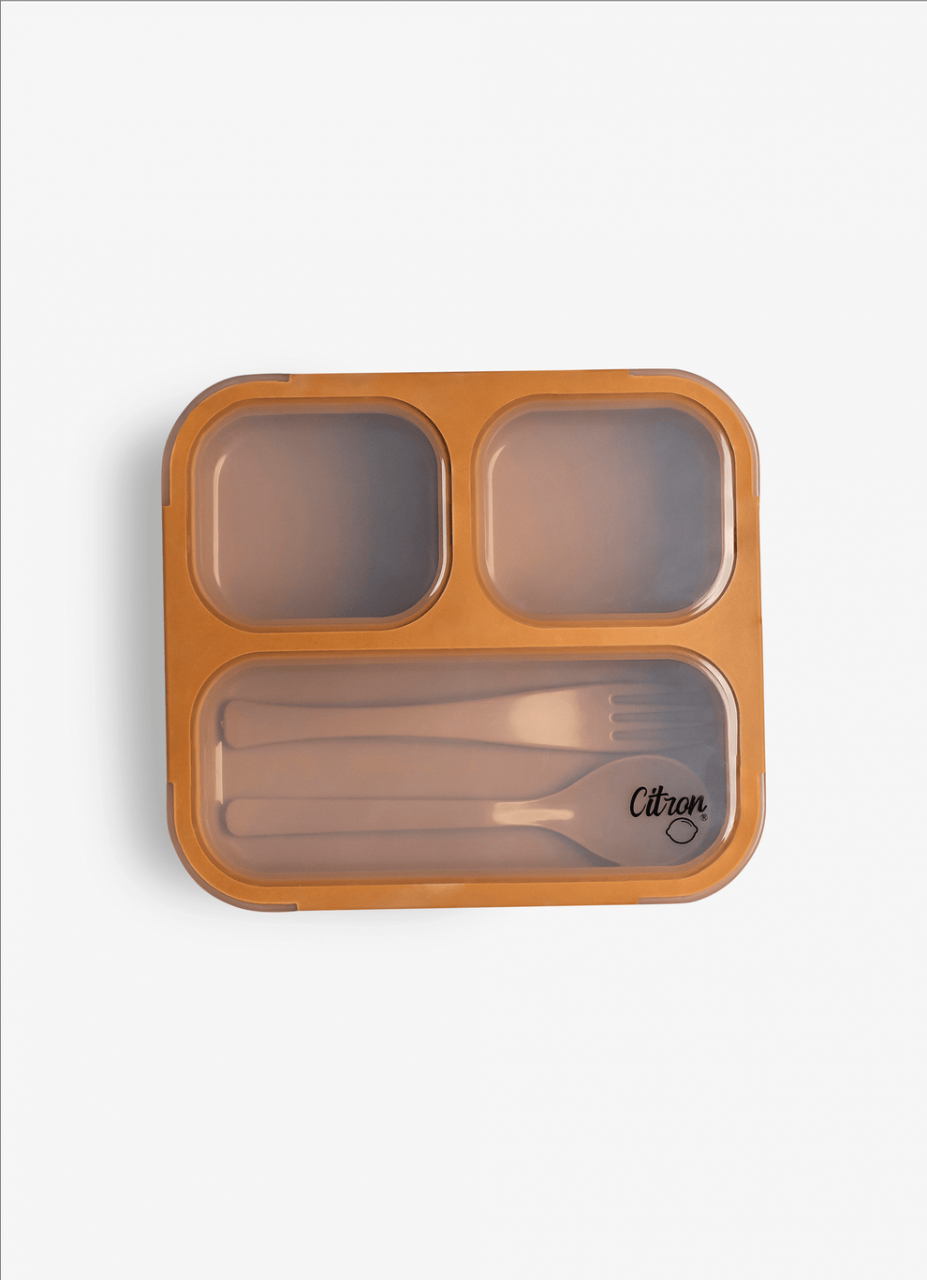 Caserola pentru prânz, cu furculiță și lingură - Caramel [1]