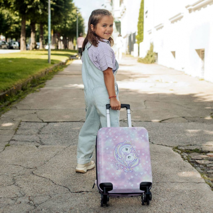 Troler pentru copii, cu roți 360°, Unicorn Princess Purple [10]