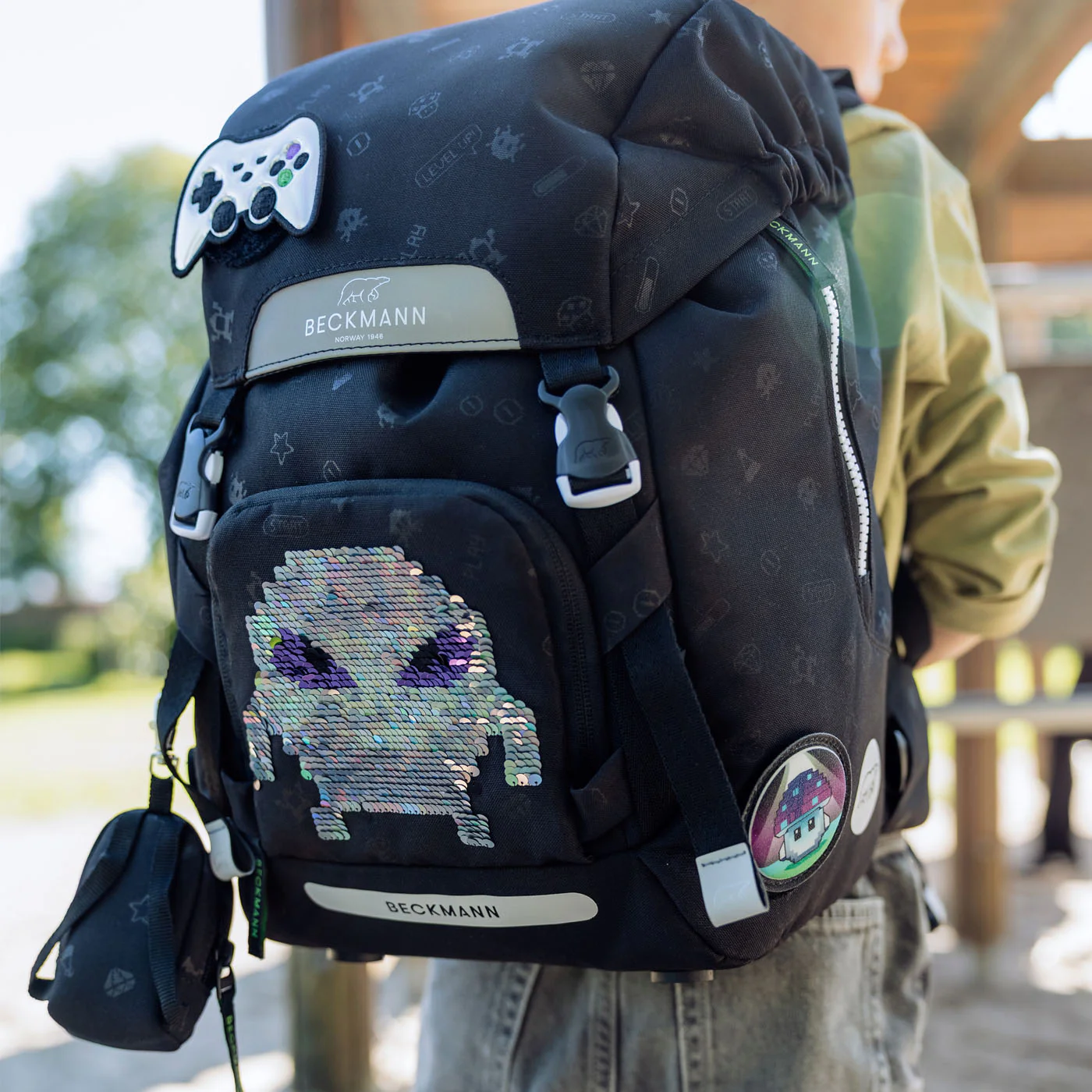 Ghiozdan, rucsac ergonomic, set clasic 6 piese, PIXEL [3]