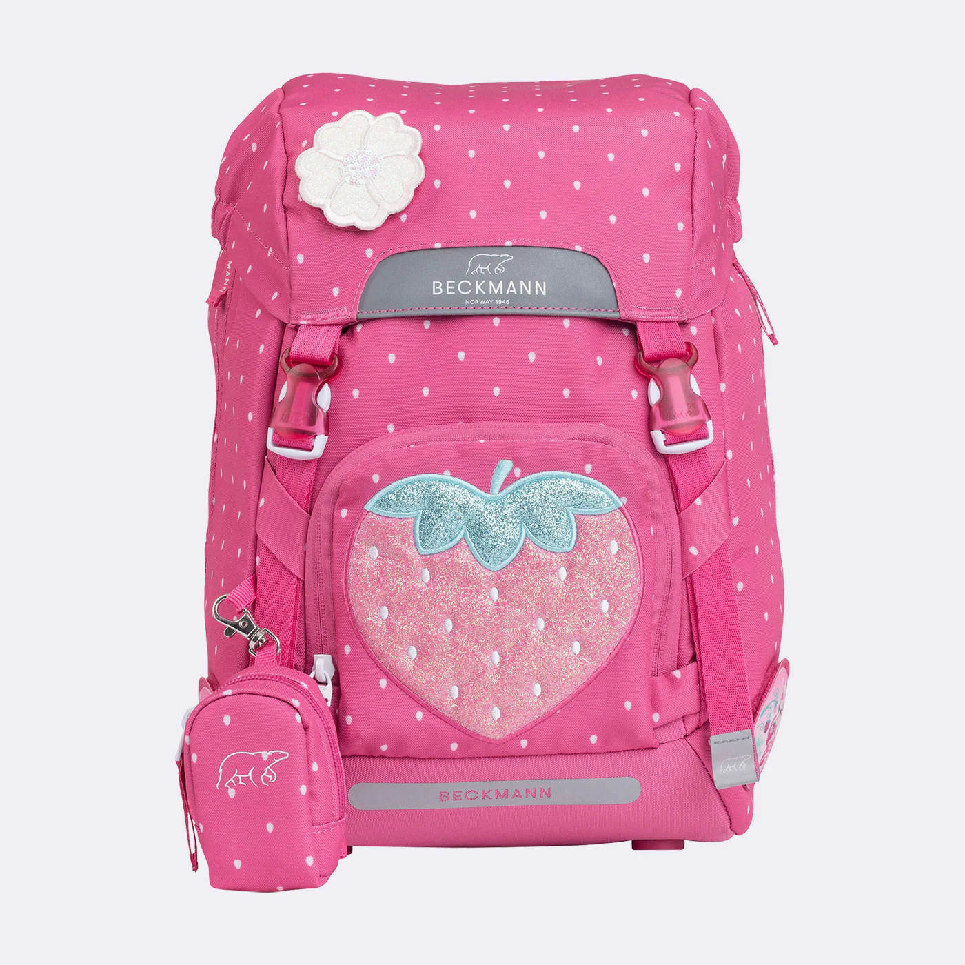 Ghiozdan, rucsac ergonomic, set clasic 6 piese, STRAWBERRY [3]