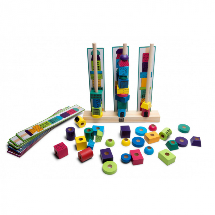 Joc de stivuire Turnuri din margele logice, BS Toys [3]