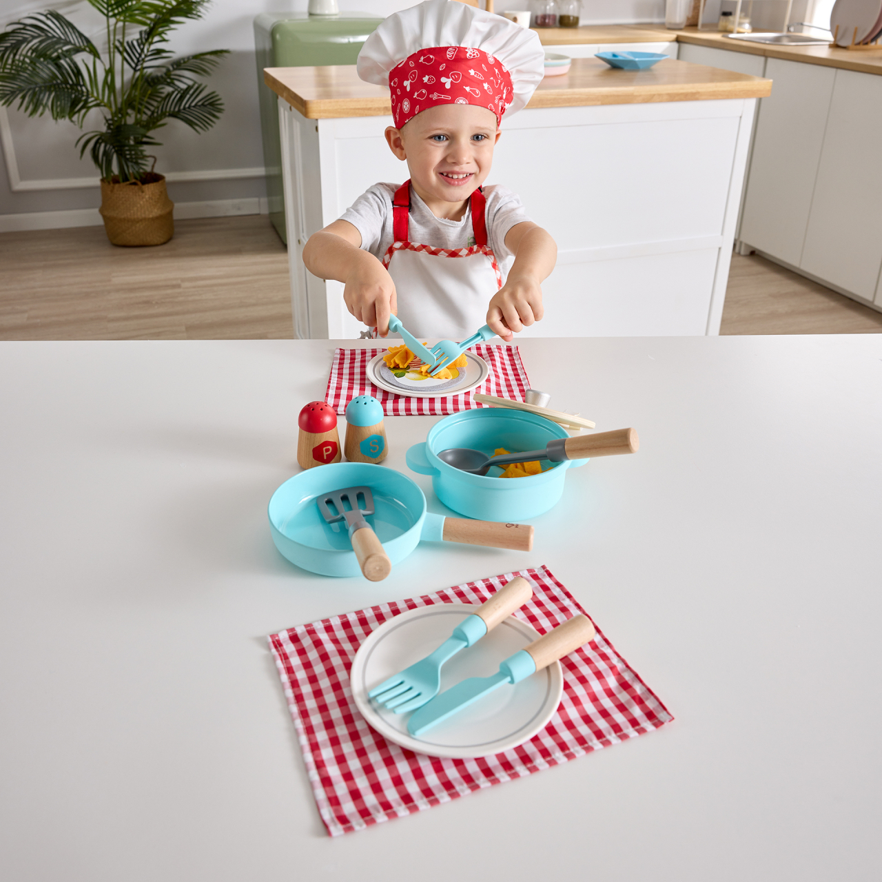 Jucarie copii - Set de joaca micutul Chef pentru gatit si servire (21 piese) [5]