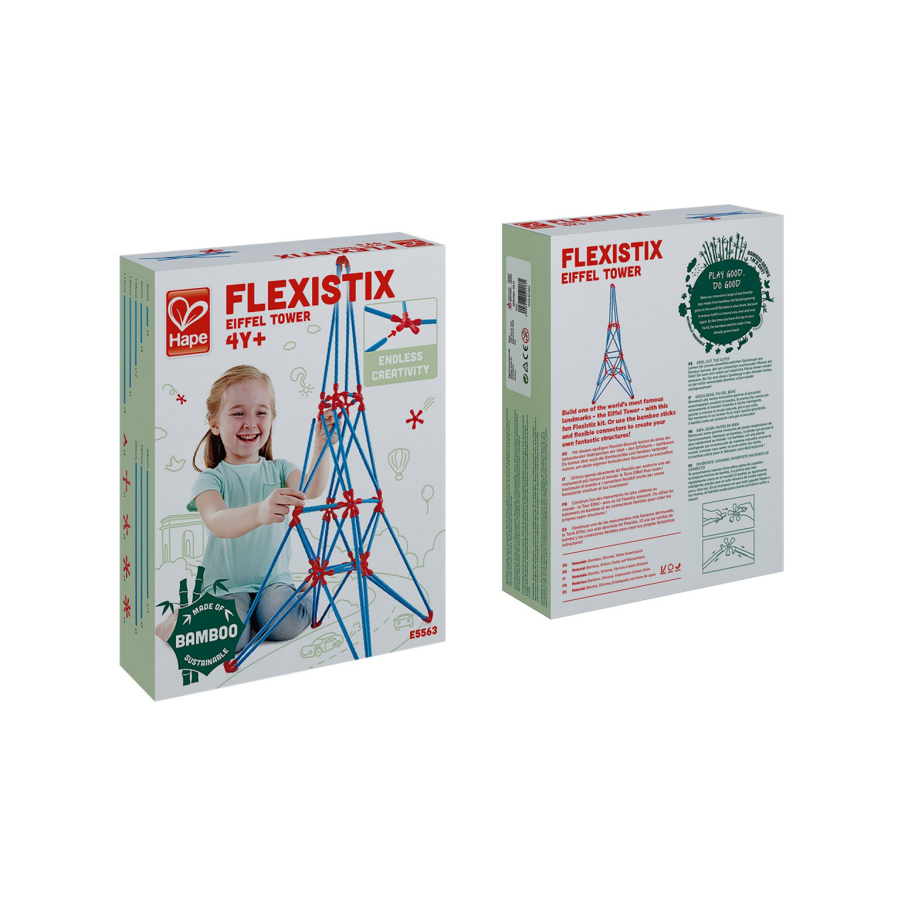 Jucarie din bambus Flexistix - Turnul Eiffel (62 piese) [2]