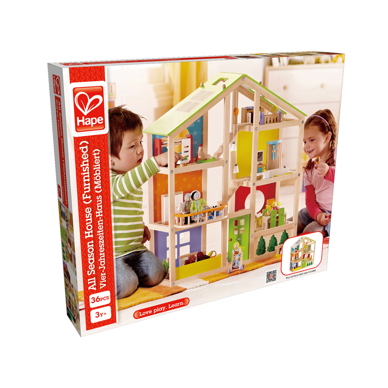 Jucarie din lemn - Casa de papusi mobilata de jucarie (36 piese) [2]